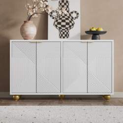 Sideboard with four shaped doors, adjustable