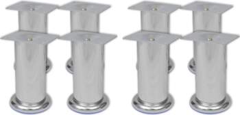 Sofa Legs 8 pcs Round Chrome