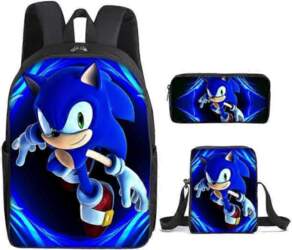 Sonic Elementary School Student Schoolbag Three-piece