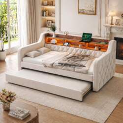 Space-Saving Sofa Bed 90x190 cm made