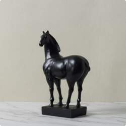 Standing Horse Figurine Rectangular Base Statue