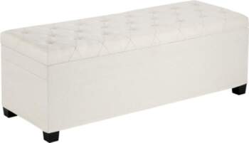 Storage Ottoman Bench, Button-Tufted End of