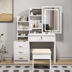 Stylish dressing table with mirror and
