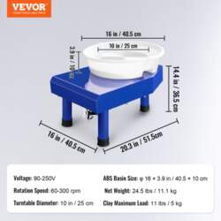 SucceBuy 10in Pottery Wheel Machine Ceramic