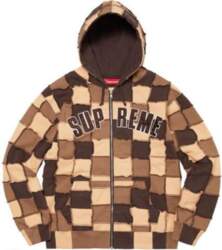 Supreme Reverse Patchwork Zip Up Hooded