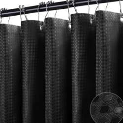 Thickened Waterproof Waffle Shower Curtain Washable