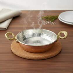 Turkish Copper Pan Traditional Design Hammered