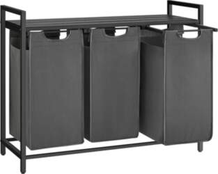 VASAGLE Laundry Basket, 3-Compartment Laundry Hamper