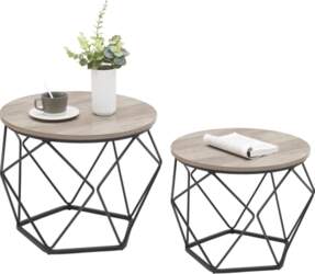 VASAGLE Round Coffee Table, Set of