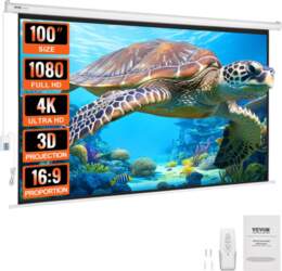VEVOR Motorized Projector Screen, 100 inch