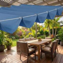 Waterproof Wave Retractable Sun Shade Canopy