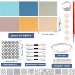 12Pcs Sashiko Stencils Kit Complete Sashiko