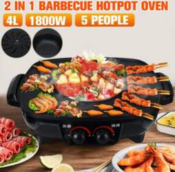 1800W 2 IN 1 Barbecue Hot