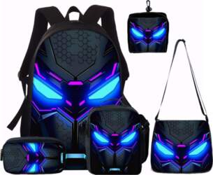 1/2/3/4/5pcs Cyberpunk Style Robot Pattern Backpack