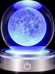 3D Moon Crystal Multicolor Printed Decorative