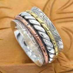 925 Sterling Silver Ring, Spinner Ring