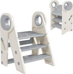 Adjustable 3-Step Children`s Step Stool, Foldable