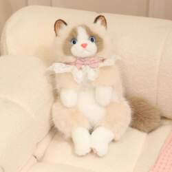 Adorable Realistic Ragdoll Cat Plush Backpack
