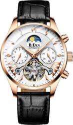 BIDEN Men Automatic Mechanical Watch Moon