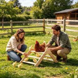 Chick Wooden Standing Poles Non-Slip Funny
