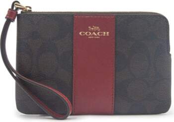 Coach Corner Zip Monogram Canvas And
