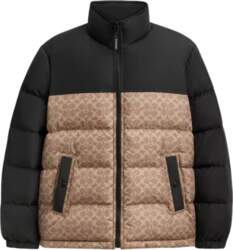 COACH Down Jacket Men`s Black Brown