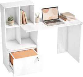Computer desk with bookcase 4 compartments