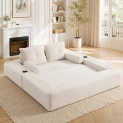 Corduroy folding sofa for 2, foam-spring