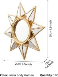 Creative Golden Octagonal Star Mirror Pendant