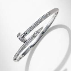 Creative Micropaved Zirconia Open Nail Bracelet