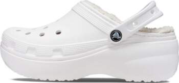 Crocs Classic Platform Lined Clogs `White`