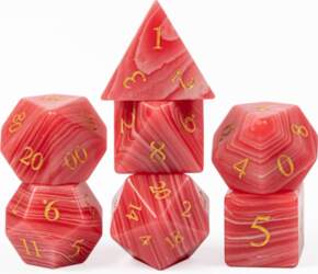 Cusdie 7Pcs Handmade Agate Dice 16mm