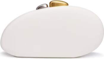 Designer Shell Clutch Bag with Metallic