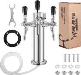 Draft Beer Tower, 3 Faucets Kegerator
