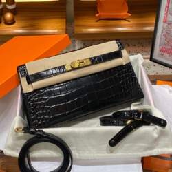 Elan armpit bag, alligator pattern leather