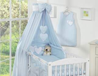 Fabric Canopy - Blue Hearts