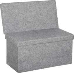 Folding Storage Bench with Backrest and