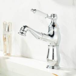 Gold Bathroom Ceramic Handle Basin Faucets