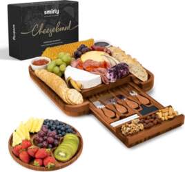 Large Bamboo Cheese Board Set -