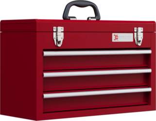 Lockable Metal Tool Box, 3 Drawer