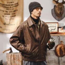 Men`s 2026 Retro Leather Biker Jacket