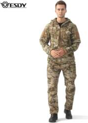 Mens Outdoor Softshell Jacket Set Windproof