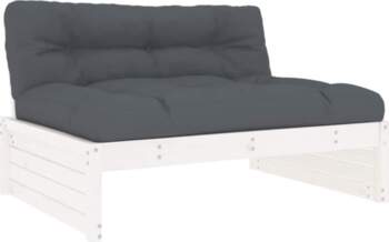 Mid Section Sofa White 120x80 cm
