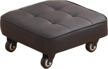 Minimalist Upholstered Swivel Caster Stool Square