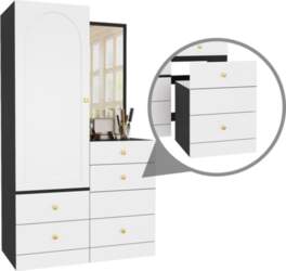 Multifunctional Vanity and Wardrobe Combination with