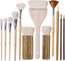Premium-12 PCS Pottery Glaze Brushes Set
