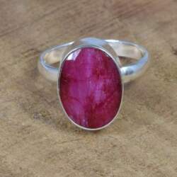Ruby Gemstone Ring, 925 Sterling Silver