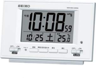 Seiko Clock Alarm Automatic Temperature Visible