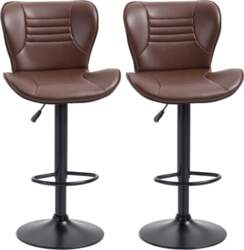 Set of 2 Bar Stools Upholstered