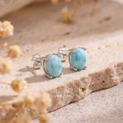 Solid 925 Sterling Silver Larimar Gemstone